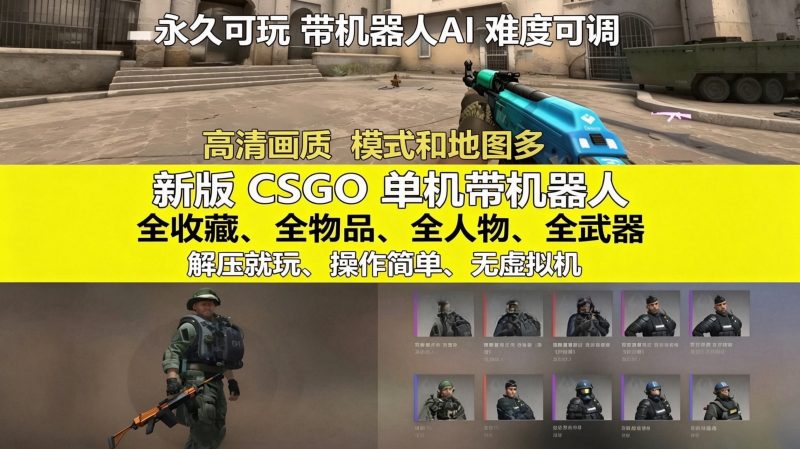 CSGO 单机版 全武器皮肤 新版网游离线本地带人机队友-宇宙游戏库